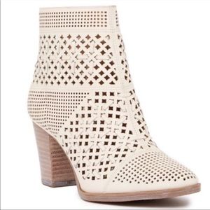 Franco Sarto White Leather Booties